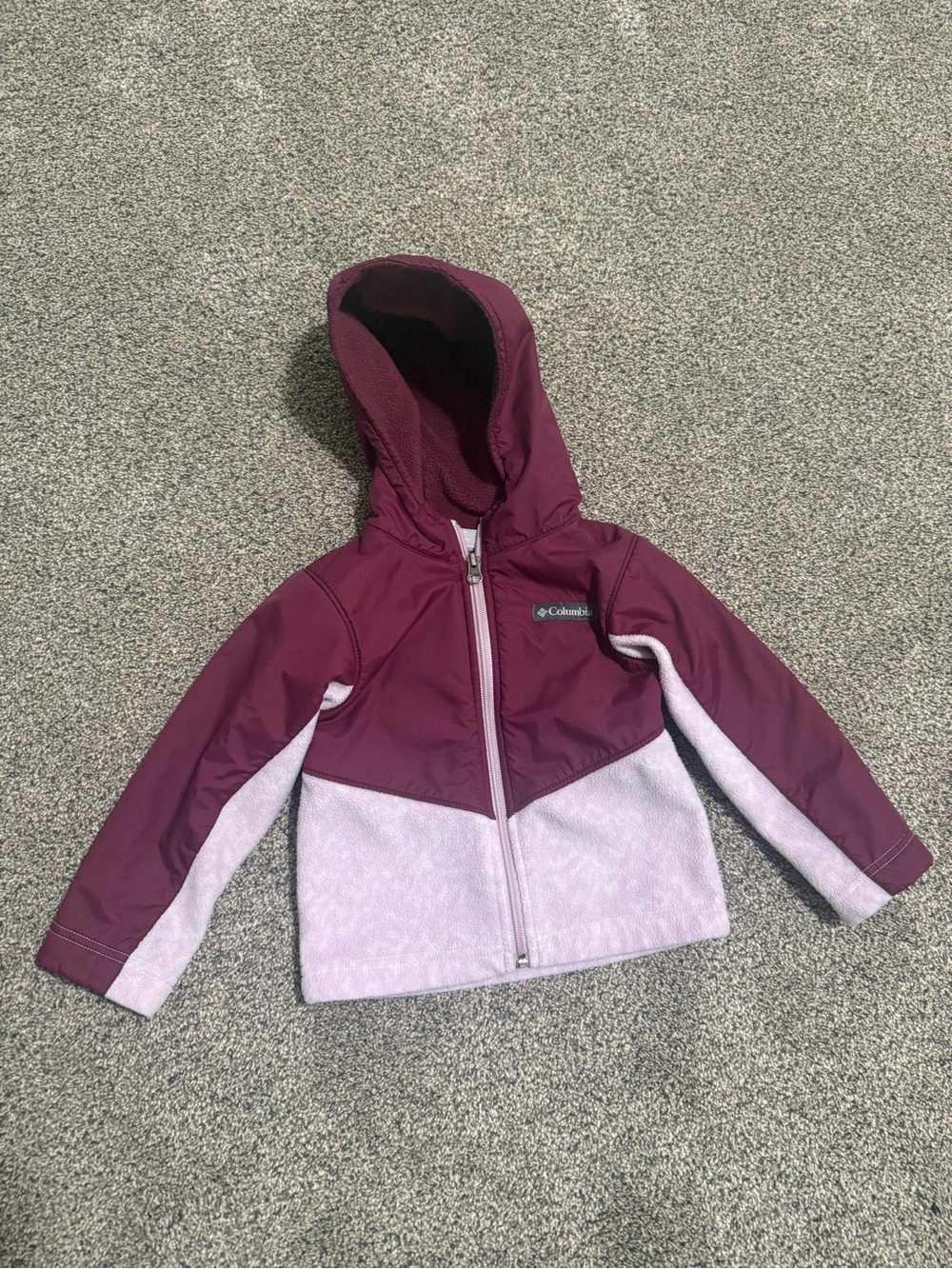 Columbia Hooded Fleece Jacket in Plum and Purple Toddler 3T